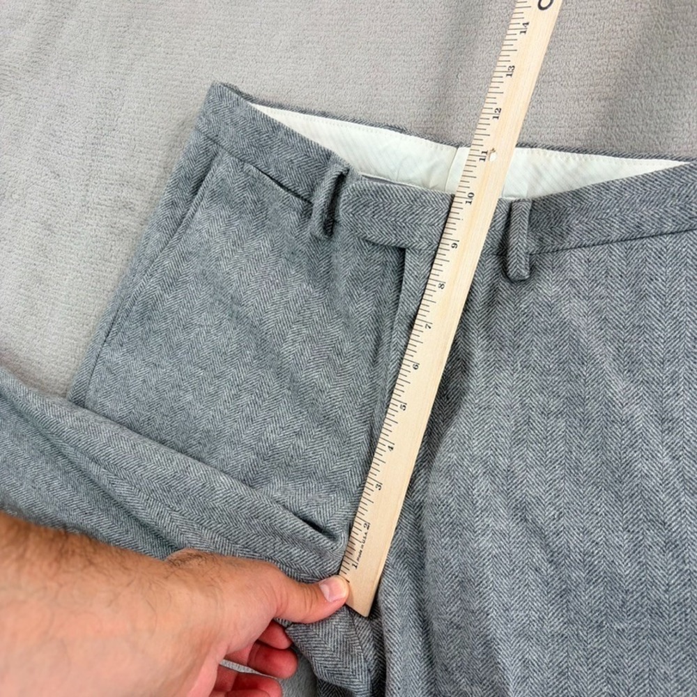 J.Crew Bowery Herringbone Wool Blend Dress Pants in‎ Grey Men 30x29 Classic Fit - Picture 8 of 11